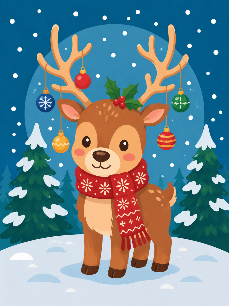 christmas, set of 4 - Mini paint by numbers