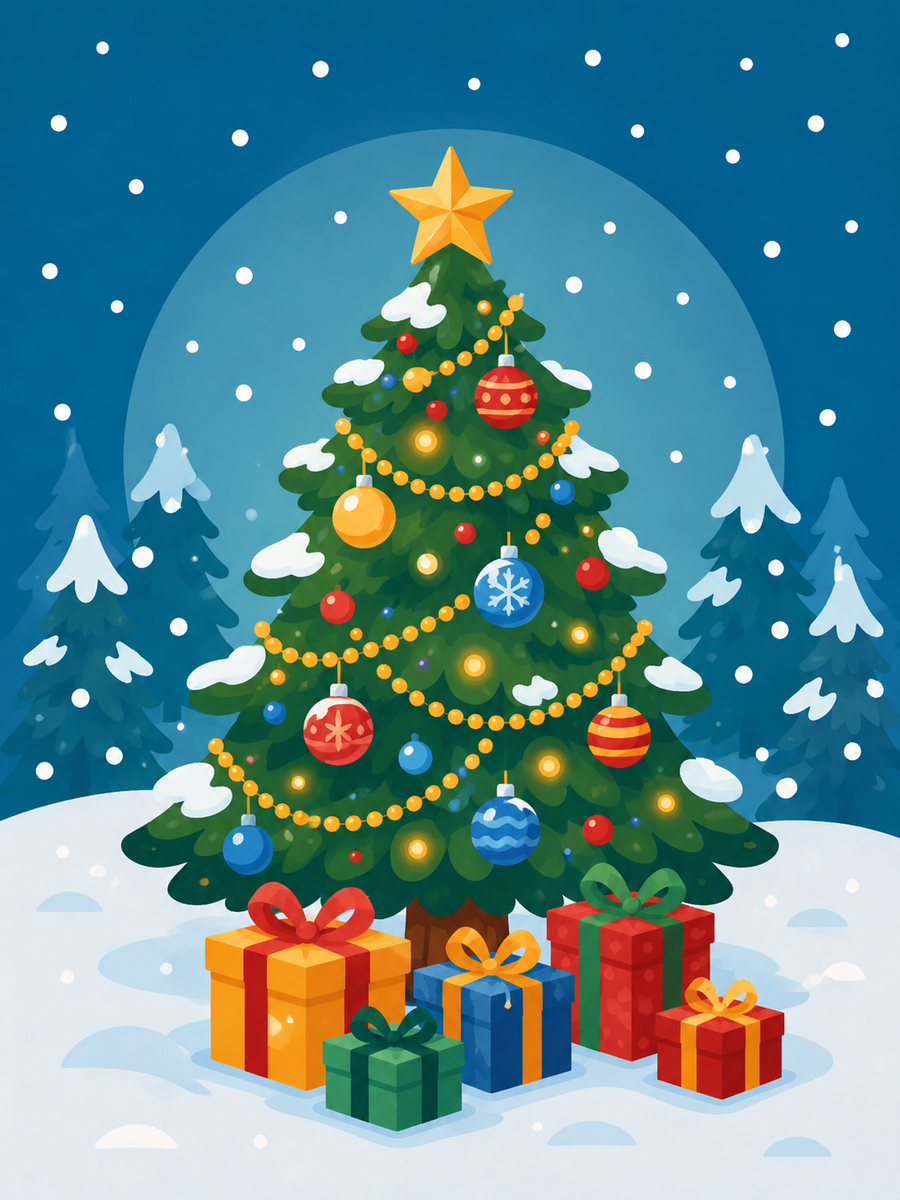 christmas, set of 4 - Mini paint by numbers