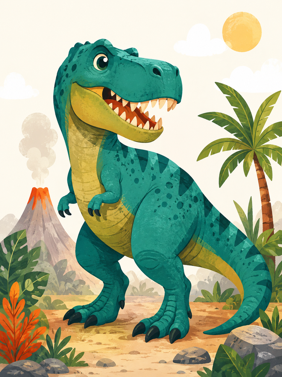 Dino adventure, set of 4 - Mini paint by numbers