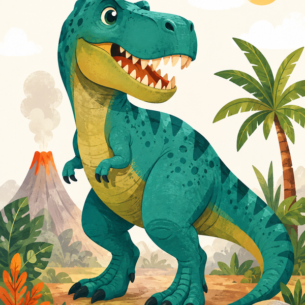Dino adventure, set of 4 - Mini paint by numbers