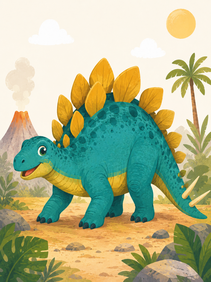 Dino adventure, set of 4 - Mini paint by numbers
