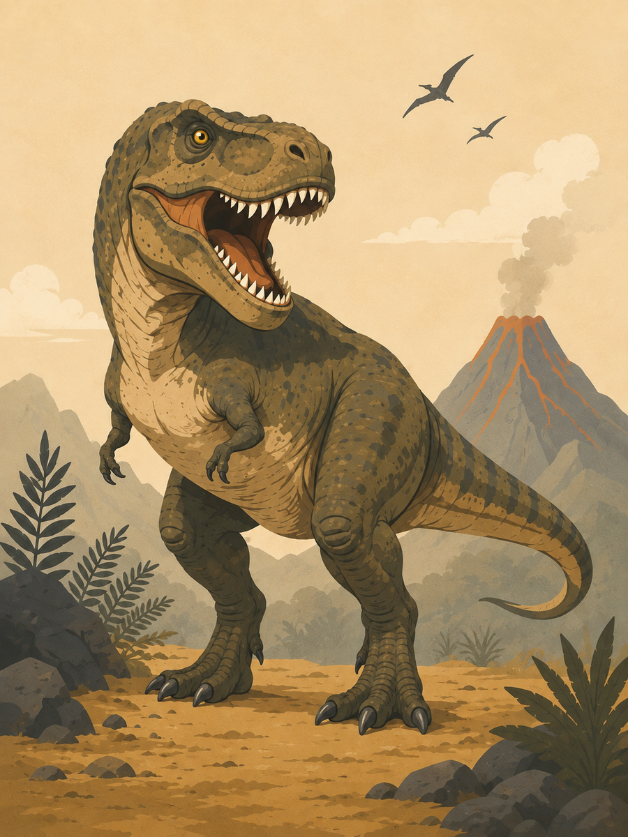 Dino journey, set of 4 - Mini paint by numbers
