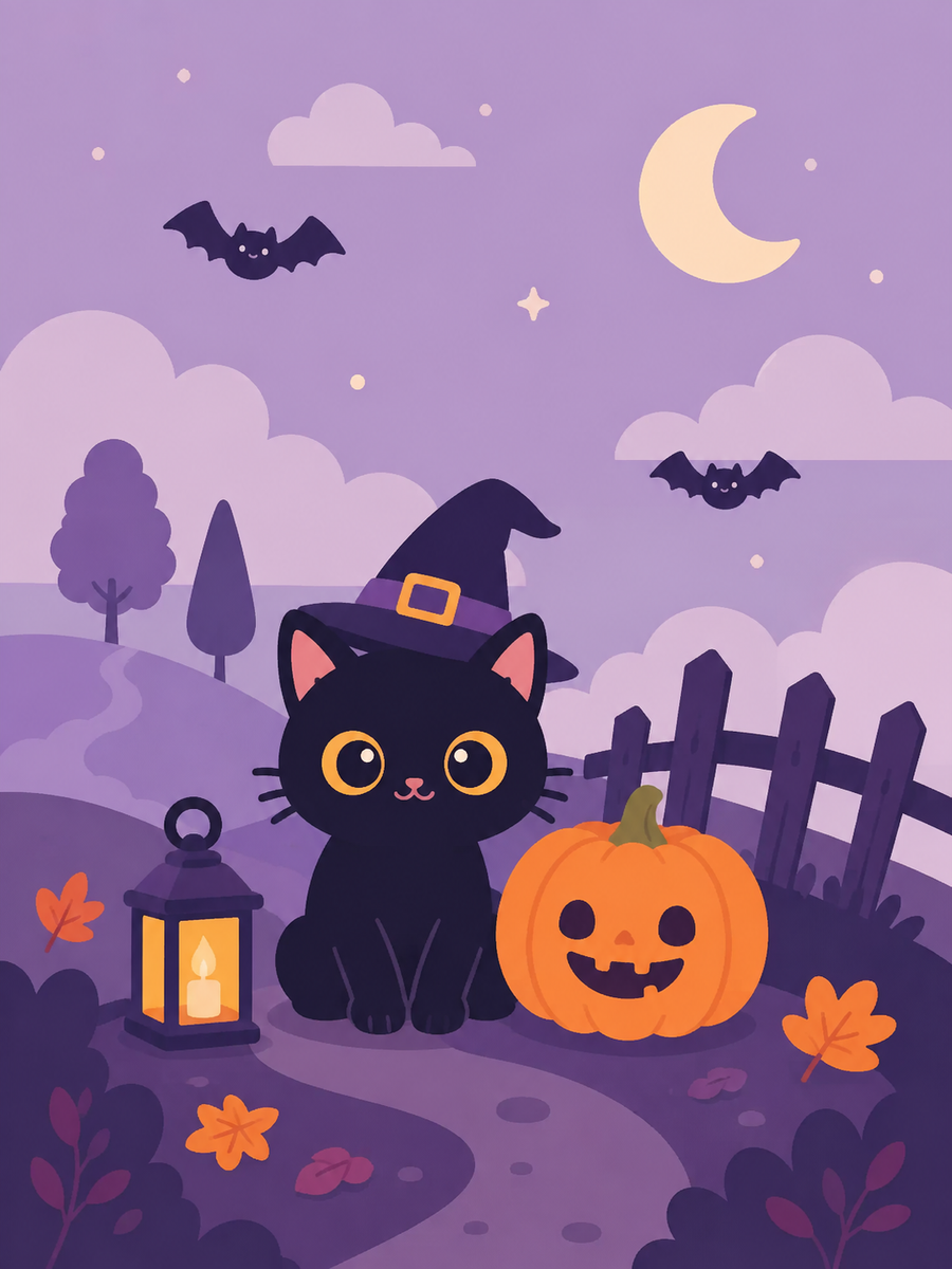 Halloween, set of 4 - Mini paint by numbers