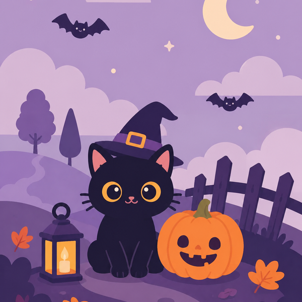 Halloween, set of 4 - Mini paint by numbers