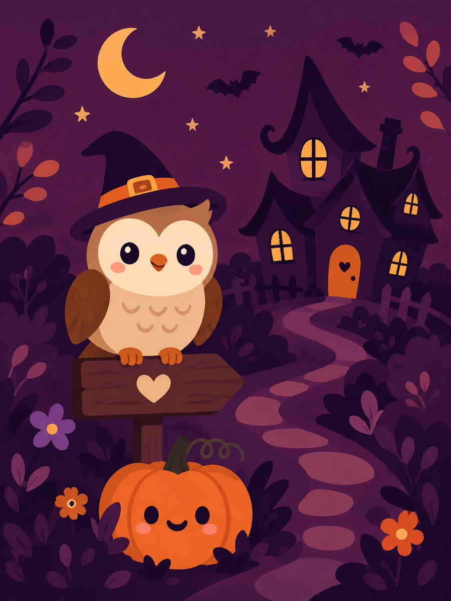 Halloween, set of 4 - Mini paint by numbers