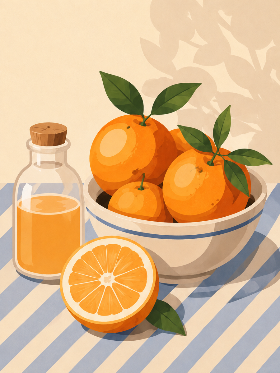 Summer orange, set of 4 - Mini paint by numbers