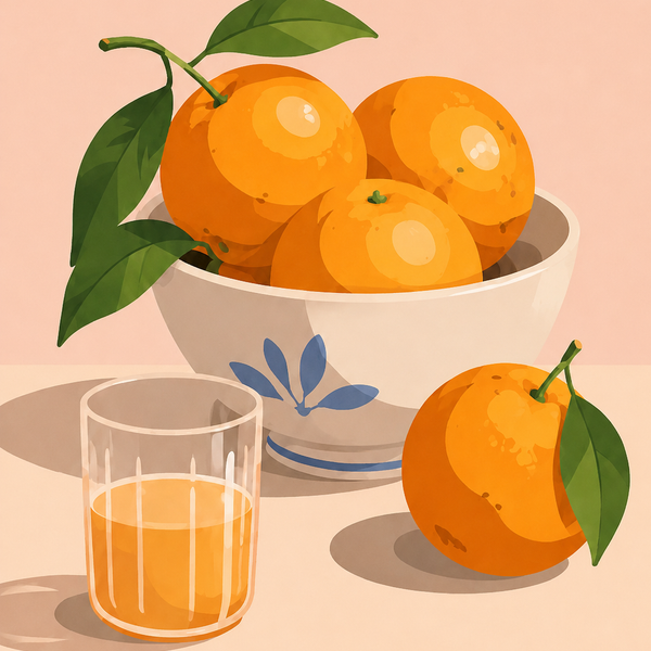 Summer orange, set of 4 - Mini paint by numbers