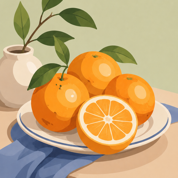 Summer orange, set of 4 - Mini paint by numbers