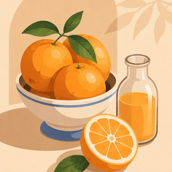 Summer orange, set of 4 - Mini paint by numbers
