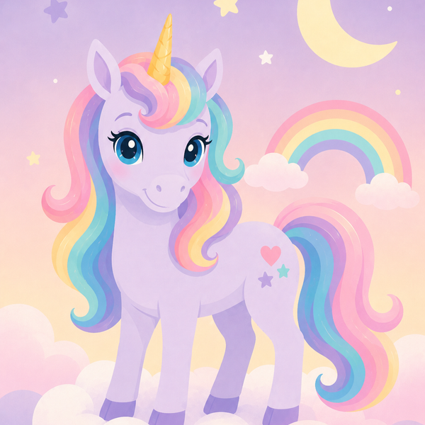 Unicorn rainbow, set of 4 - Mini paint by numbers