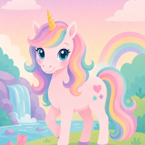 Unicorn rainbow, set of 4 - Mini paint by numbers