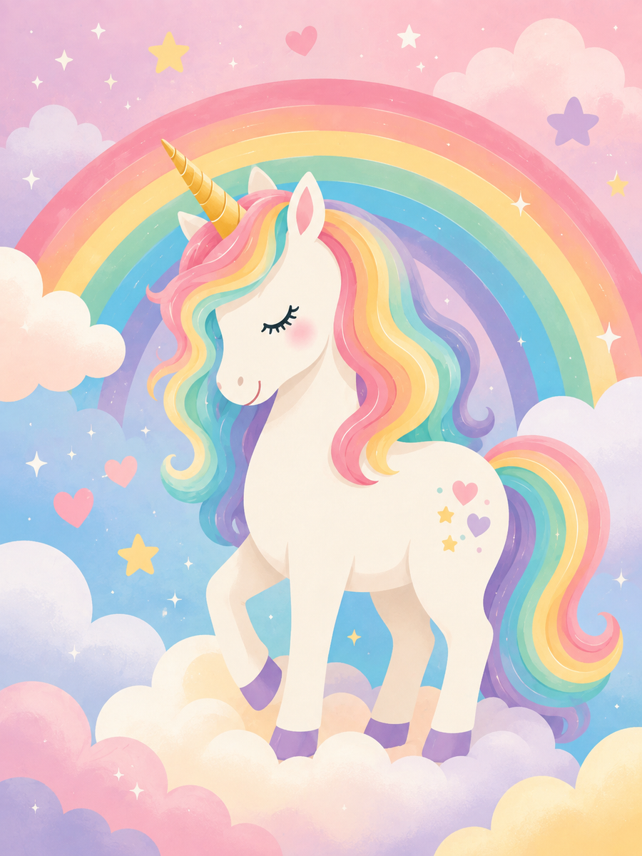 Unicorn dream, set of 4 - Mini paint by numbers
