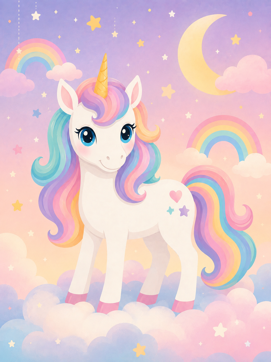Unicorn dream, set of 4 - Mini paint by numbers