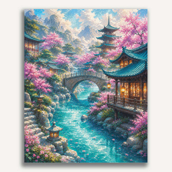 Paint by Numbers - Springtime magic in the cherry blossom valley