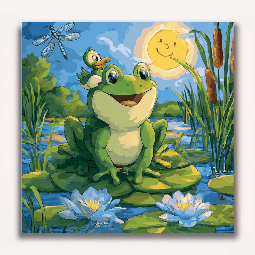 Paint by Numbers - Happy day at the frog pond