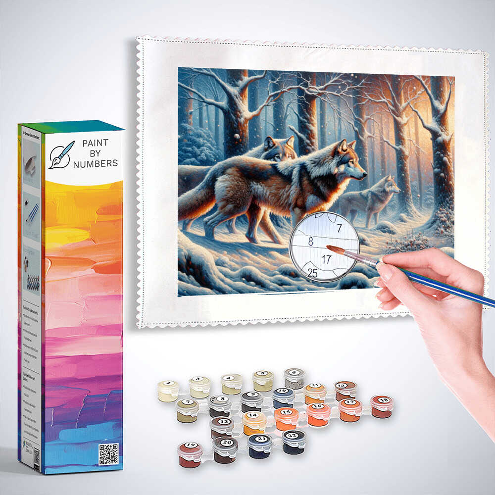 Wolves in winter - Paint by Numbers