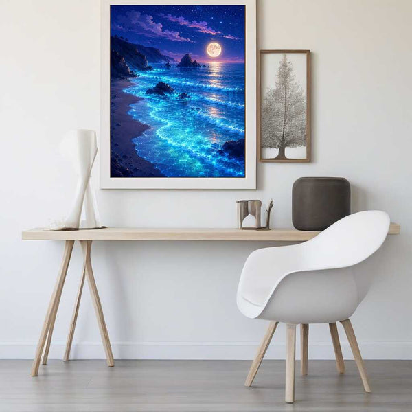 Paint by Numbers - Magical moonlit night by the ocean