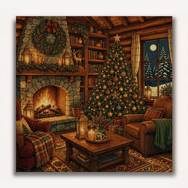 Paint by Numbers - Winter magic by the fireplace
