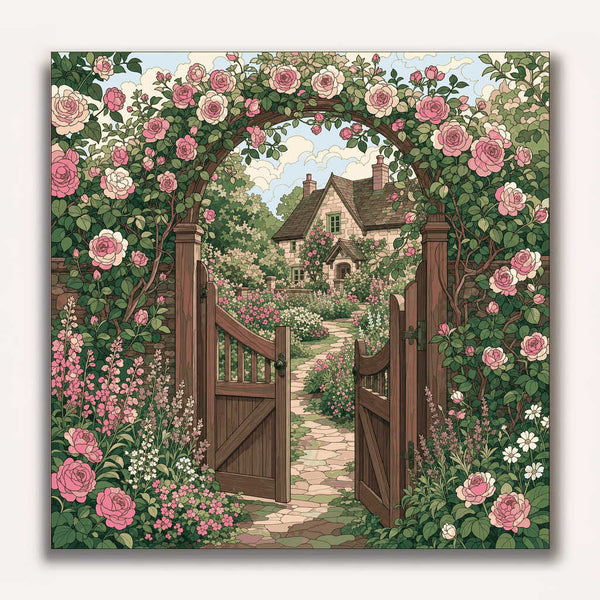 Paint by Numbers - The gate to the rose garden
