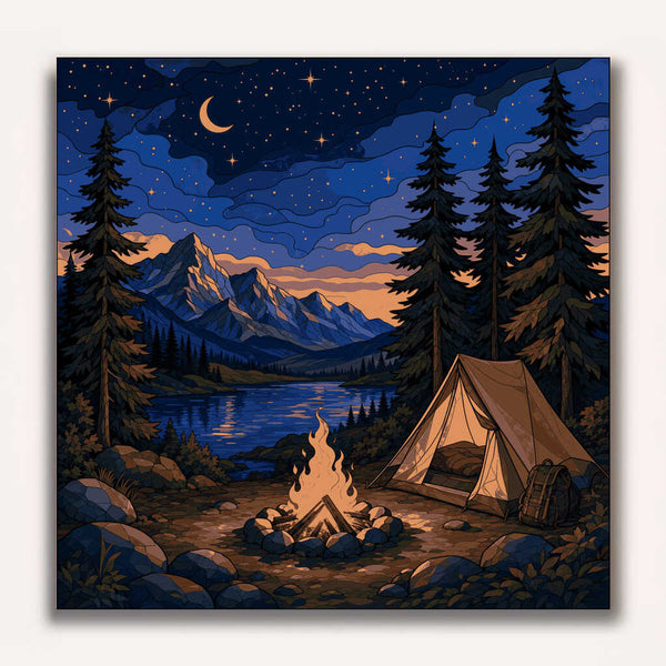 Paint by Numbers - Starry night by the campfire
