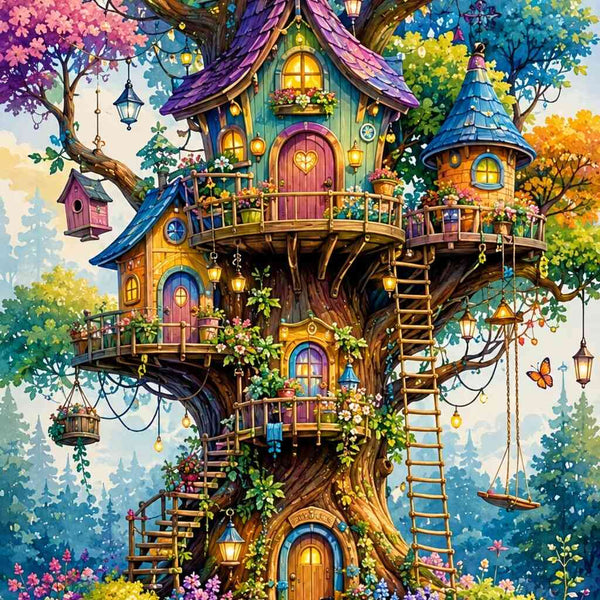 Paint by Numbers - Magic House in the Fairytale Tree