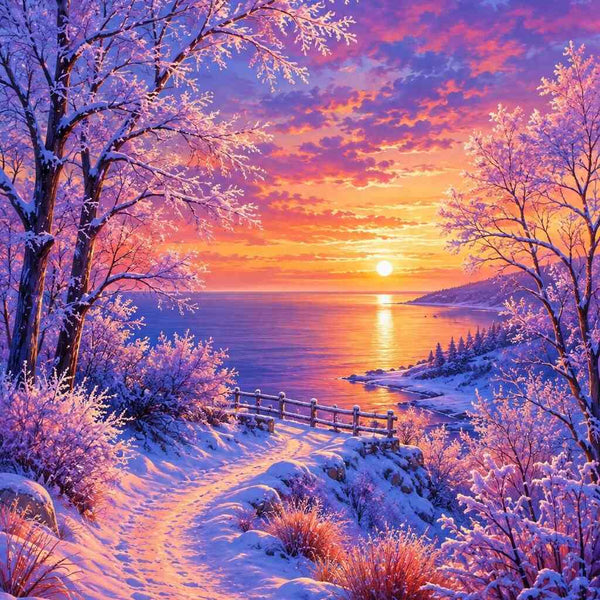 Paint by Numbers - Winter magic by the sea