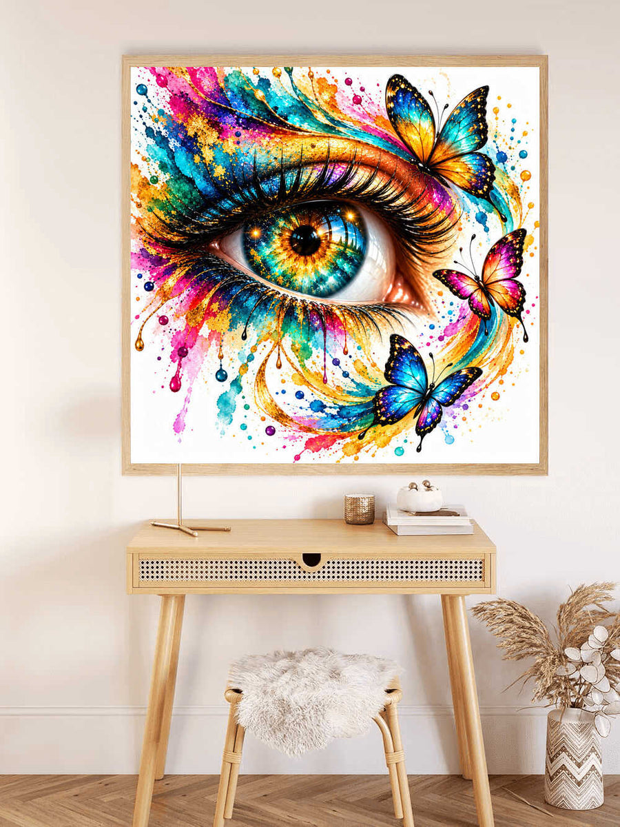 Paint by Numbers - Colorful butterflies, eye