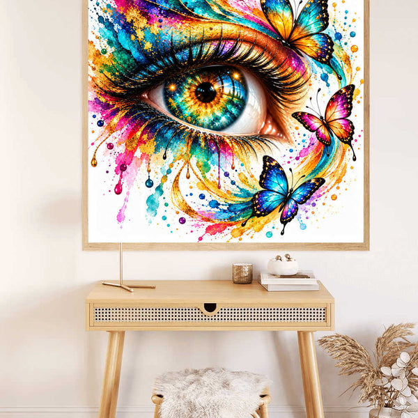 Paint by Numbers - Colorful butterflies, eye