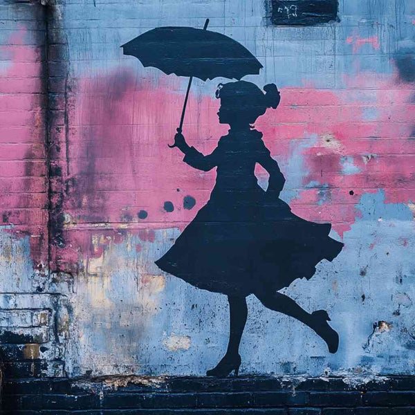Paint by Numbers - Dance in the shadow rain, Banksy style