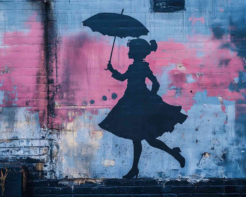 Paint by Numbers - Dance in the shadow rain, Banksy style