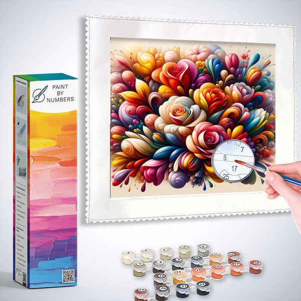 Paint by Numbers - Colourful emotions, flower world