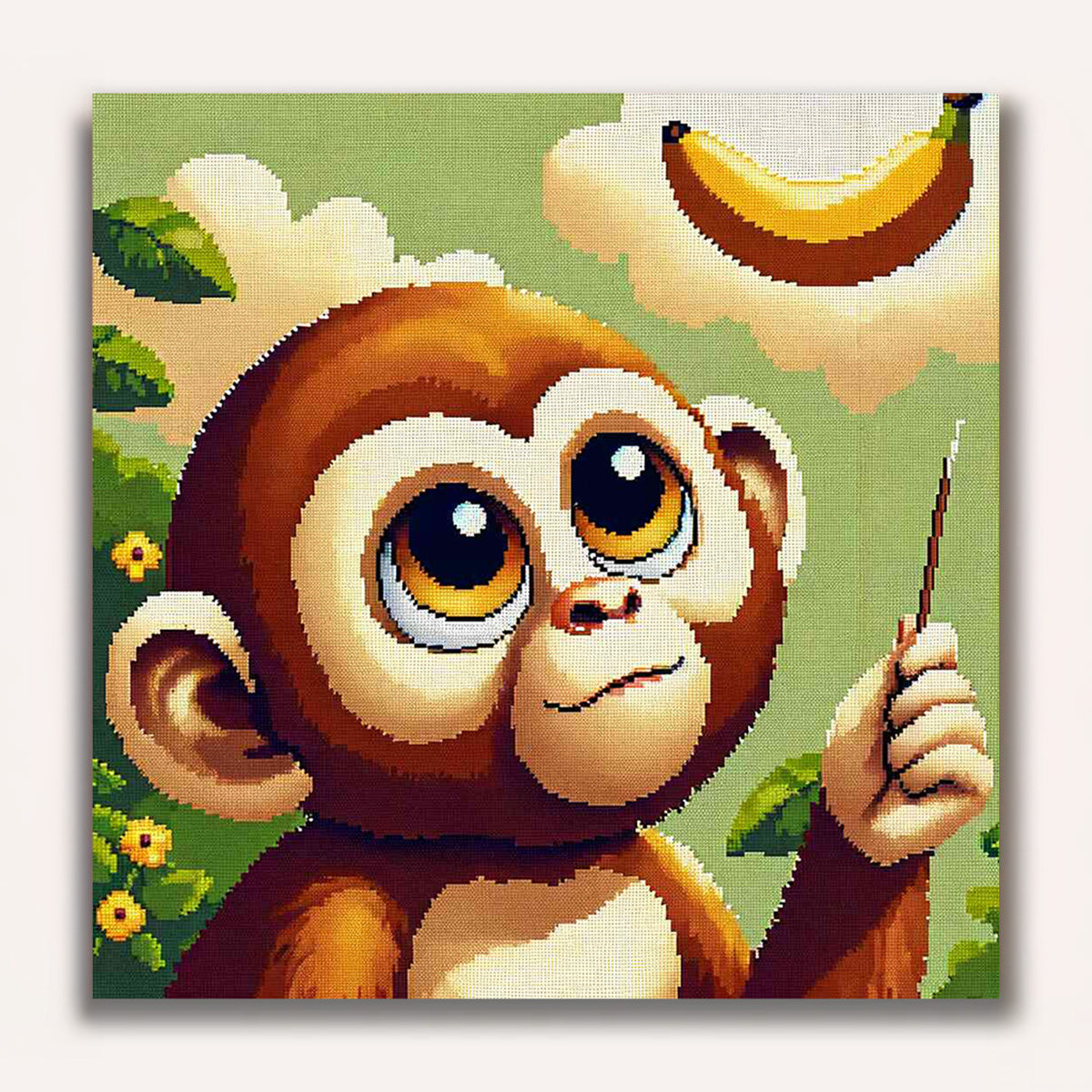 Monkey with banana - Paint by Numbers