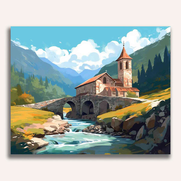 Paint by Numbers - Alpine Peace, Mountain Church