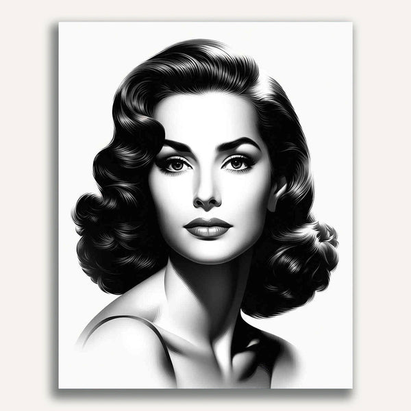 Audrey Hepburn, Black and White - Paint by Numbers