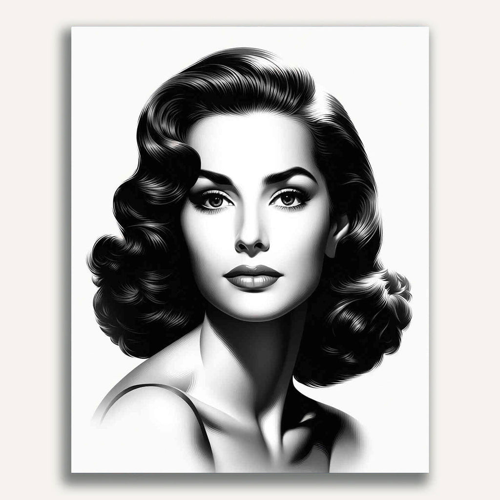 Audrey Hepburn, Black and White - Paint by Numbers