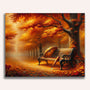 Autumn, bench in the forest - Paint by Numbers