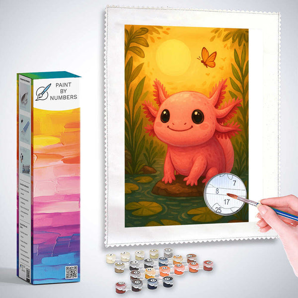 Paint by Numbers - Sun magic in the water lily pond