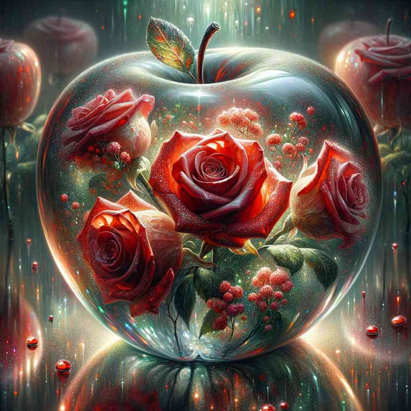 Paint by Numbers - Glass Apple Red Roses