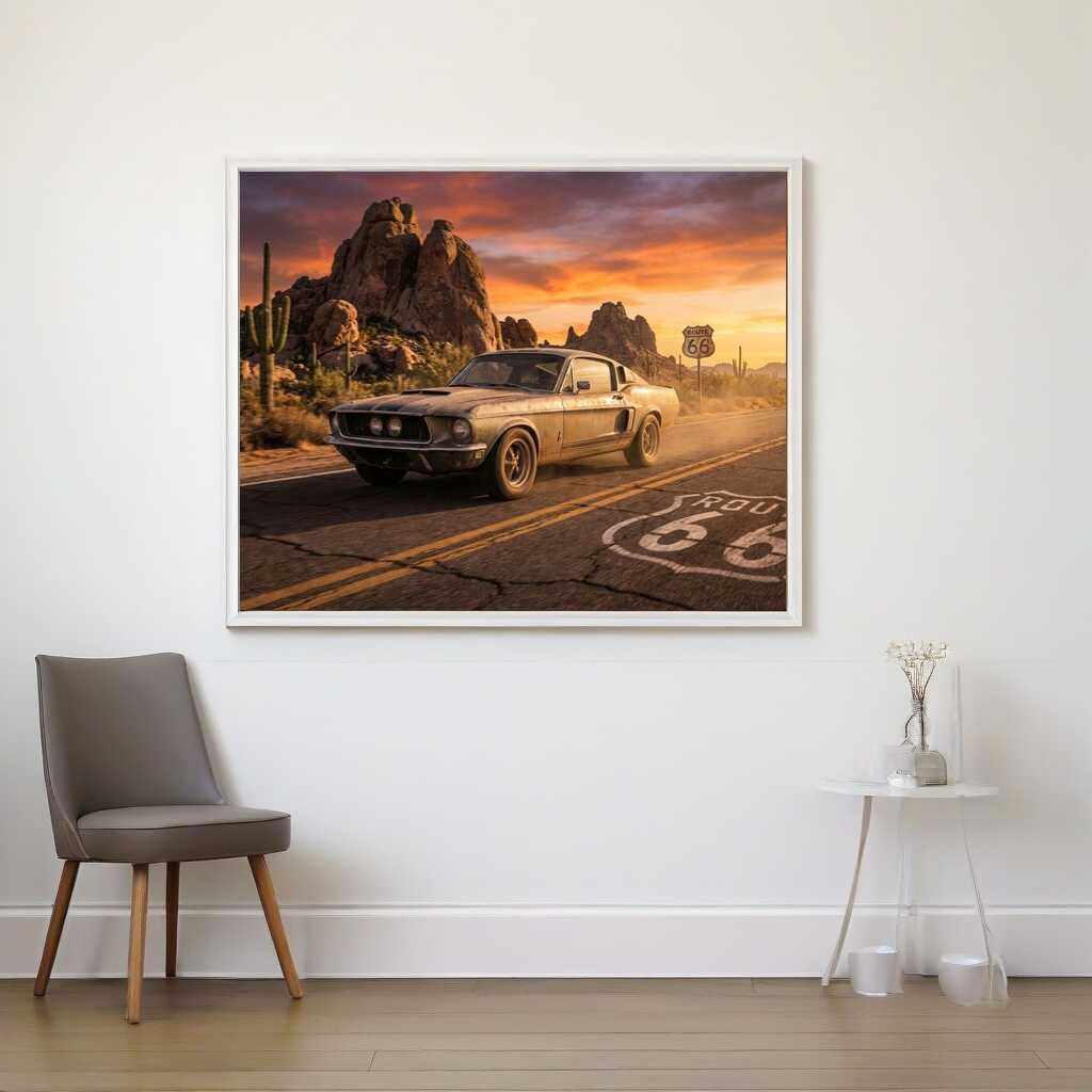 Paint by Numbers - Route 66, Freedom at Sunset
