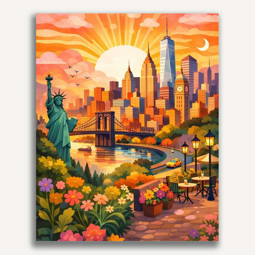 Paint by Numbers - Sunrise over Manhattan
