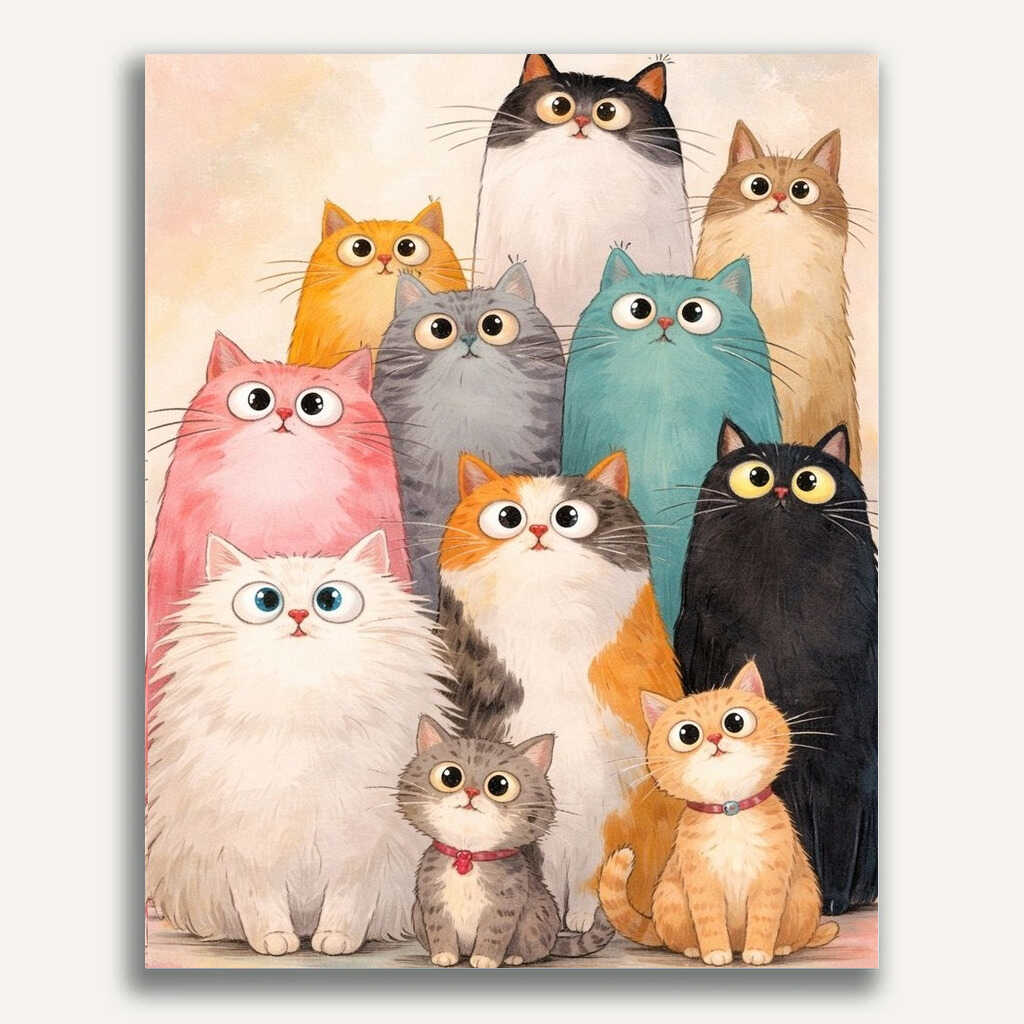 Paint by Numbers - Enchanting Cat Gang