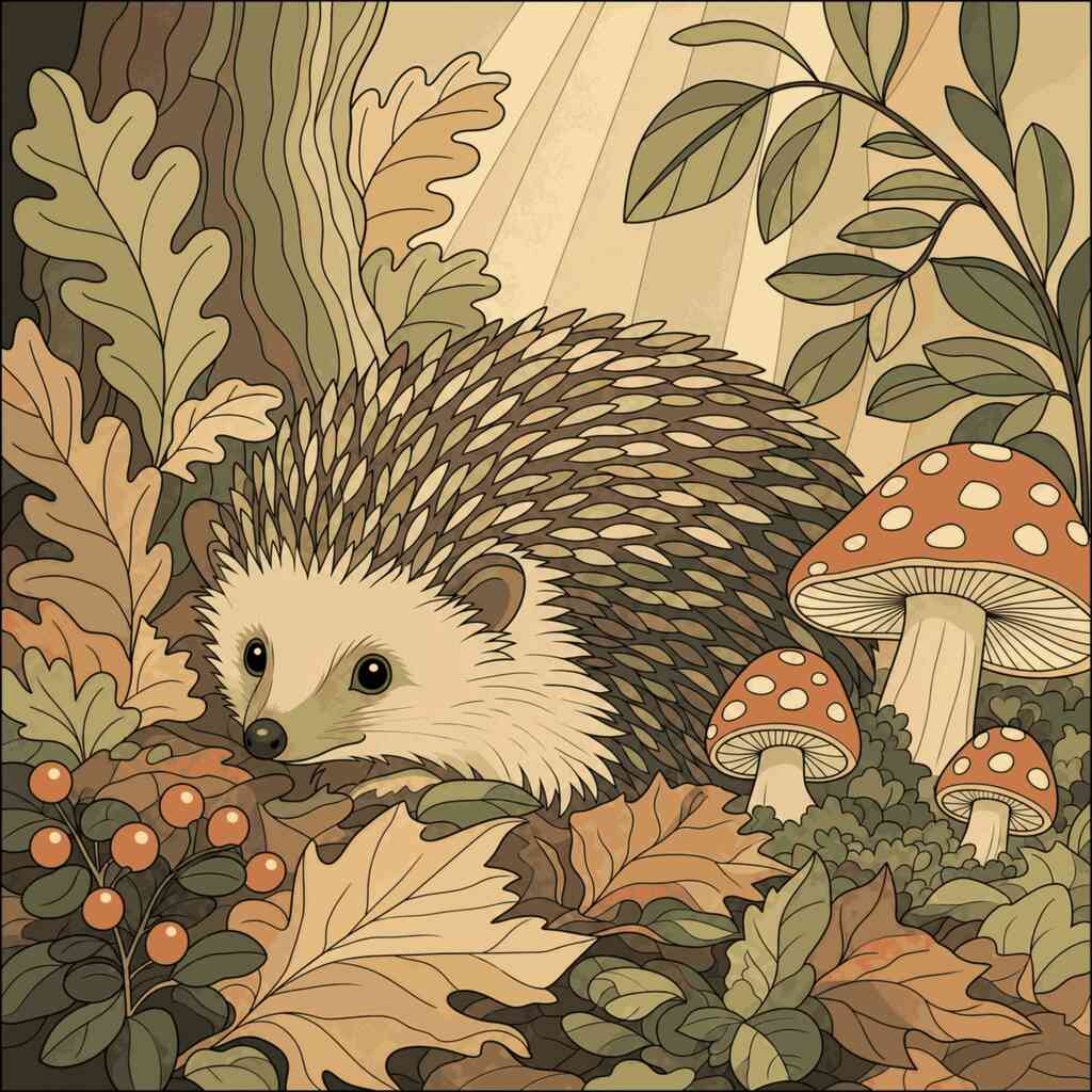 Paint by Numbers - The Magic of the Forest – A Hedgehog in Autumn
