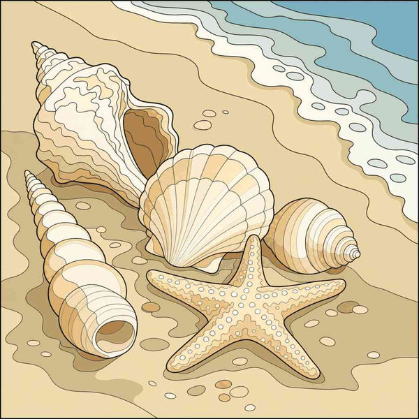 Paint by Numbers - Shell gold – tranquility by the sea