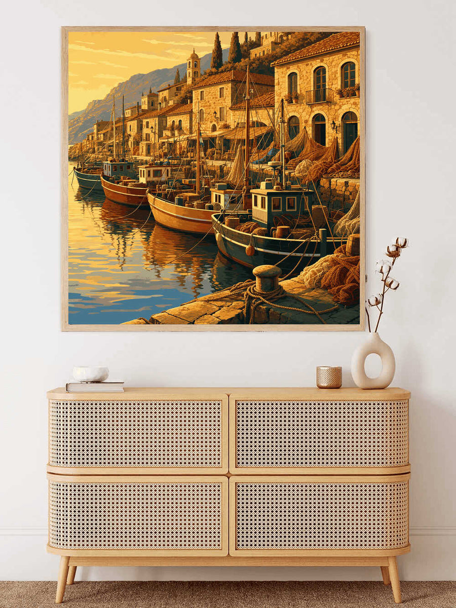 Paint by Numbers - Sunset at the Mediterranean port