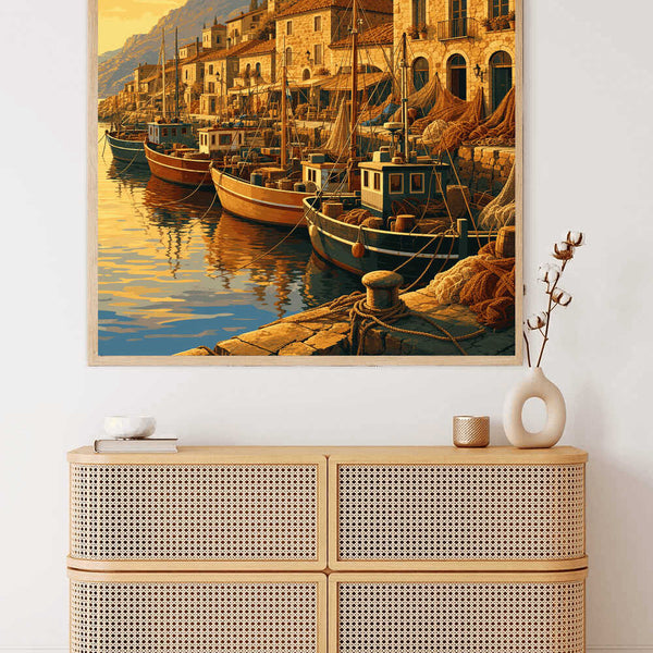 Paint by Numbers - Sunset at the Mediterranean port