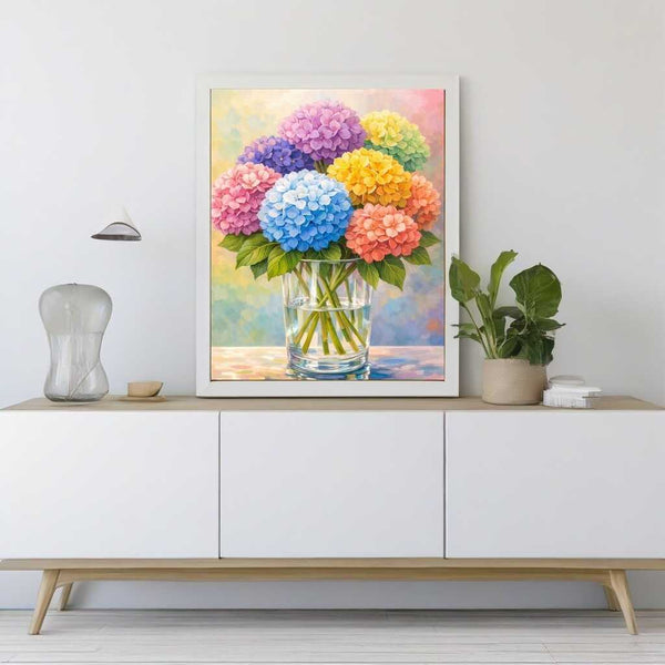 Paint by Numbers - Rainbow bouquet, hydrangea