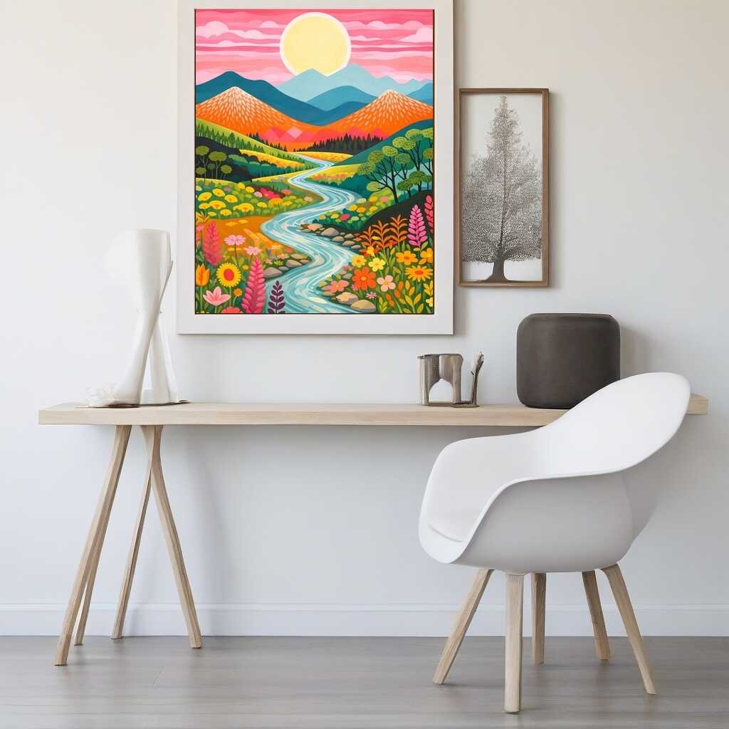 Paint by Numbers - Sunshine magic in the valley of flowers