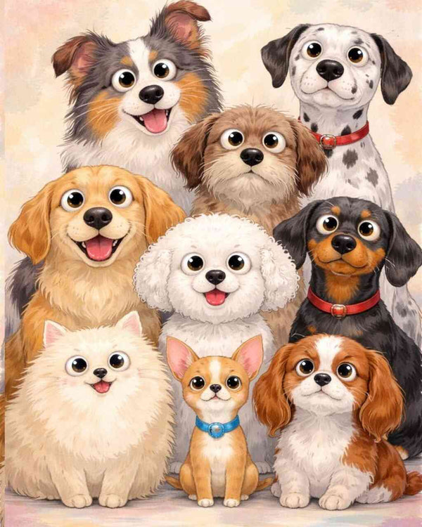 Paint by Numbers - Happy paws, a touch of playfulness