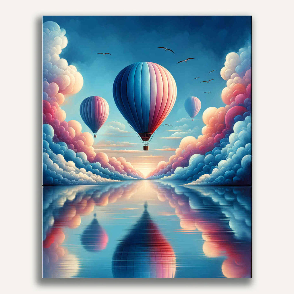 Balloon over the sea - Paint by Numbers