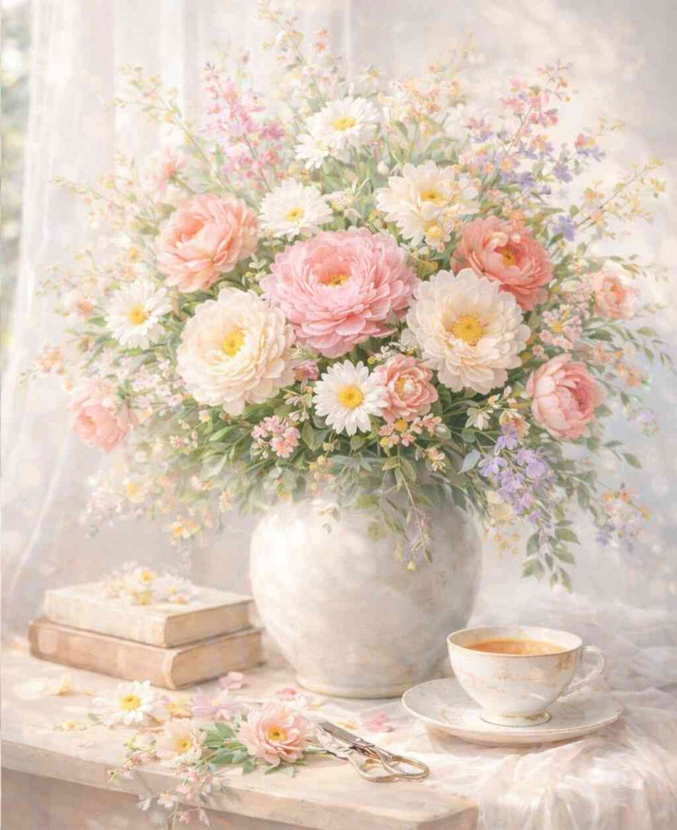 Paint by Numbers - Morning poetry, the magic of blossoms